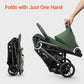 Lightweight Baby Travel Stroller with Carbon Fiber Frame, Compact & Airplane-Friendly, One-Handed Folding Design, 11.6 lbs, Perfect for Toddlers, Green