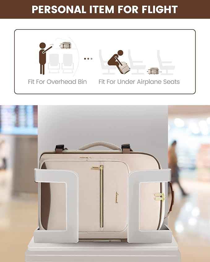 LOVEVOOK Travel Backpack for Women & Men 40L,Airline Approved Carry On Backpack Travel Essentials,TSA Carry on Luggage,Waterproof Personal Item Travel Bag,Suitcase with 3 Packing Cubes,Primary-Coffee