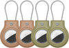 Waterproof Airtag Holder,4 Pack Airtag Case with Secure Lock,Airtags Keychain for Apple Airtag,Anti-Lost Protective Case Air tag Accessories for GPS Tracker Luggage,Bag,Key,Pet-Brown/Brown/Green/Green