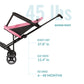 Dream On Me Lightweight and Compact Coast Rider Stroller with One Hand Easy Fold, Adjustable Handles and Soft Ride Wheels, Pink, 365-PINK