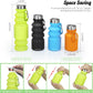 Nefeeko Collapsible Water Bottle, Reuseable BPA Free Silicone Foldable Water Bottles for Travel Gym Camping Hiking, Portable Leak Proof Sports Water Bottle with Carabiner