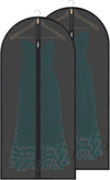 BALEINE 48'' Translucent Garment Bags, 2 Packs PEVA Dress Bag for Closet Clothes Dresses Suit Coats Storage (Black, 2PK)