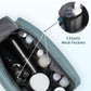 WANDF Toiletry Bag for Men Travel Toiletry Organizer Canvas and Leather Dopp Kit Water-Resistant Shaving Bag for Travel Accessories (Pale Blue, Large) - Roamly