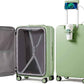 mixi Checked Luggage with Cup Phone Holder and Charger Hard Shell Suitcases with Spinner Wheels, 24 Inch Avocado Green