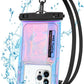 Waterproof Phone Pouch Floating, IPX68 Waterproof Phone Case with Lanyard for iPhone 16 15 14 13 12 Pro Max Samsung S25 S24 S23 S22, Up to 7 Inch, Beach Vacation Essentials, Dazzling Purple