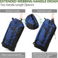 Vomgomfom 86L Collapsible Wheeled Luggage with Removable Backpack Straps,Waterproof Rolling Duffle Bag with Quilted Base,No Telescope Handle,Navy - Roamly