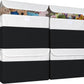 Large 22 Quart Linen Fabric Foldable Storage Bin Cube Organizer Basket with Flip-Top Lid & Handles, Clothes Blanket Box for Home, Office, Closet, Black & White, 4 Pack 14.6 x 9.5 x 9.5