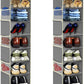 2 Pack Large-Sized Hanging Shoe Organizer 8-Shelf, Hanging Closet Organizer with 8 Side Pockets, Wider Hanging Shelves for Storage Shoes Clothes 9" W × 11.8" D× 48" H, Grey.