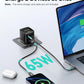 65W Retractable Wall Charger, PD Fast USB C Charger Block with Retractable Type C Cable, Travel Fast Charging Adapter with Foldable Plug for iPhone 16/15, MacBook Pro, iPad, Galaxy, and More