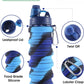 Collapsible Water Bottles for Travel, Foldable Sports Water Bottle for Kids, Reusable Water-proof Silicone Water Bottles with mountaineering Buckle for Camping Hiking Holiday