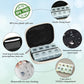 Serfeymi Weekly Travel Pill Organizer Pill Case for Purse with Removable 7 Day Pill Box, Fashionable Travel Medicine Organizer Pill Container for Medicine, Vitamin, Supplement - Bloom 01 + Pill Box