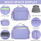 NOL Kids Lunch Bag -Kids 3+ Reusable Insulated Lunch Box with Zipper Closure Buckle Handle Adjustable Long Shoulder Strap, Easy-Clean Waterproof Fabric, Children Lunch Tote Bag for School-Light purple
