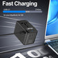 Universal Travel Adapter 100W GaN Fast Charger in One, 4 USB C & 1 USB A & AC Outlet, International Power Plug Adapter with EU UK US AUS Plugs for 180+ Countries