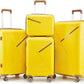 4 Piece Expandable Hardshell Pink Luggage Sets with Spinner Wheels, Lightweight Travel Suitcase Set with TSA Locks, 20 inch Carry On for Women (Yellow, 4 Piece Set)