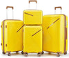 4 Piece Expandable Hardshell Pink Luggage Sets with Spinner Wheels, Lightweight Travel Suitcase Set with TSA Locks, 20 inch Carry On for Women (Yellow, 4 Piece Set)