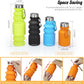 Nefeeko Collapsible Water Bottle, Reuseable BPA Free Silicone Foldable Water Bottles for Travel Gym Camping Hiking, Portable Leak Proof Sports Water Bottle with Carabiner