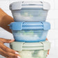 STOJO Collapsible Bowl 3 Set - Translucent Eucalyptus, 36oz - Reusable Silicone Bowl for Hot and Cold Food - Perfect for Travel, Meal Prep, To-Go Lunch, Camping & Hiking - Microwave & Dishwasher Safe