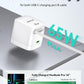 Retractable Wall Charger, 65W PD Fast USB C Charger Block with Retractable Type-C Cable, Travel Fast Charging Adapter with Foldable Plug for iPhone 16/15, MacBook Air, iPad Pro, Samsung, Pixel
