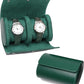 Watch Travel Case, Luxury Leather Watch Roll 2 Slot Organizer Box, Jewelry Storage Case Gifts for Man and Woman Christmas Anniversary Birthday (Green-2slot)