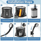 Portable Shower with Heater 1500W Camping Water Heater with Shower Head 3 Spray Modes, 6000mAh Rechargeable Shower Pump with LED Display Foldable Bucket Outdoor Showering for Hiking RV Car Travel Pet