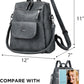 PU Leather Backpack Purse for Women Fashion Multipurpose Design Handbag Ladies Shoulder Bags Travel Backpack Blue Grey