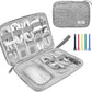 Electronics Organizer Travel Case,Electronic Accessories Storage Bag,Portable Waterproof Cable Organizer Bag,with 5 Cable Ties，for Travel,Work-Grey