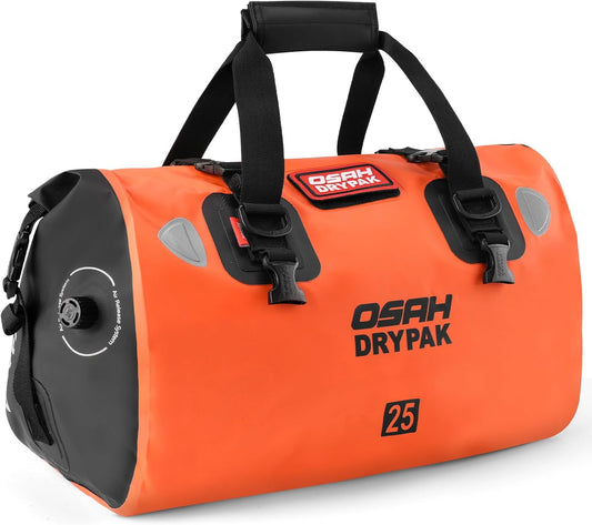Waterproof Duffel Bag - Motorcycle Dry Bag Tail Bag with Large Storage Space, Waterproof Luggage Duffle Bags with Outer Mesh Zipper Pocket for Camping, Kayaking, Fishing & Traveling - Roamly
