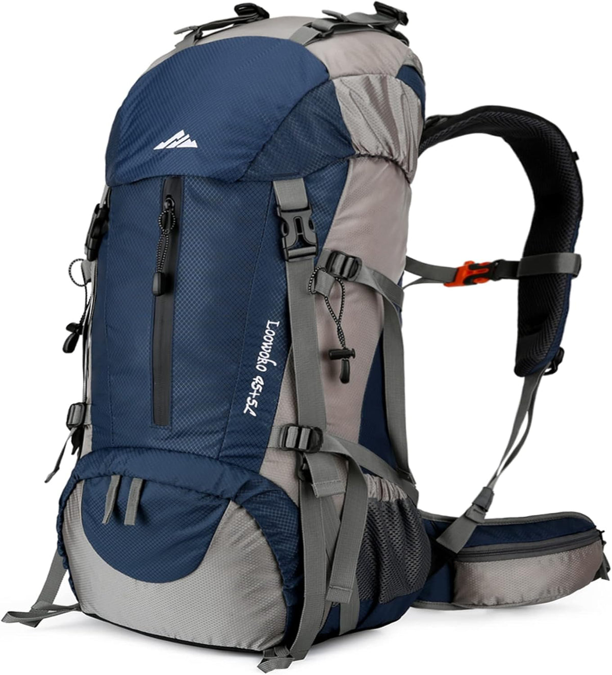 Loowoko 50L Hiking Backpack, Waterproof Camping Essentials Bag with Rain Cover, 45+5 Liter Lightweight Backpacking Back Pack - Roamly
