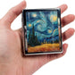 8‑Compartment Metal Pill Box Organizer – Portable Medicine Case 3″×2.6″ | Food‑Grade Dividers | Secure Snap Button Lid | Travel & Gift for Seniors (Starry Swirl in Wheatfield)