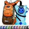 Insulated Hydration Backpack Pack with 3L BPA Free Leak Proof Water Bladder, Large Storage Lightweight Hiking Daypack with Waist Pouches & Cooler Layer, for Running, Biking, Camping, Festival - Roamly