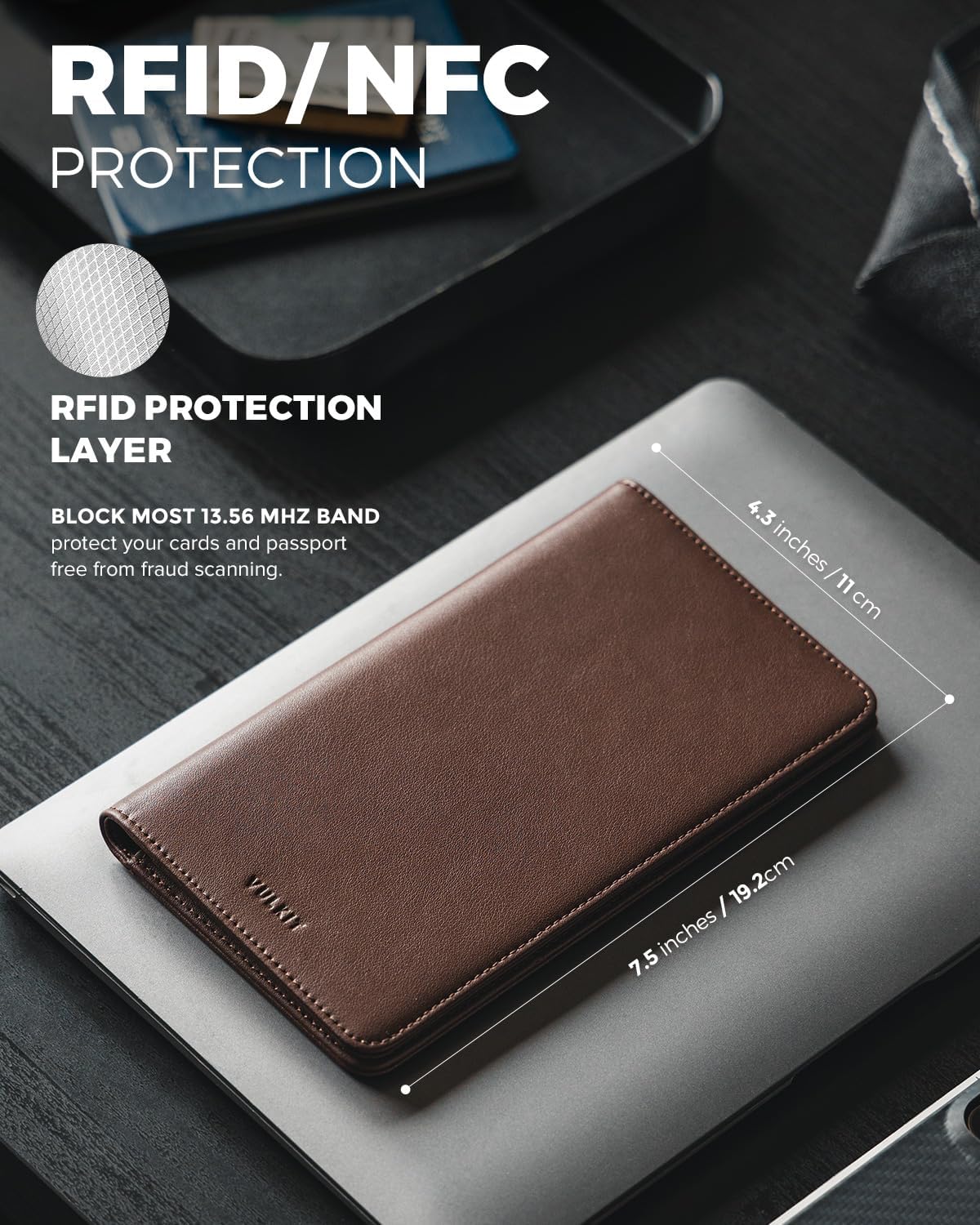 VULKIT Passport Holder Wallet RFID Blocking Travel Wallet for Men & Women - Roamly