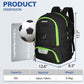 LARIPOP Soccer Backpack Soccer Bag with Ball Holder & Shoe Compartment Youth Sports Equipment Training Bag