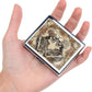 Cute and Stylish Metal Pill Box - Compact Portable Pill Organizer with 8 Compartments, Food-Grade Divider, Ideal for Travel, Vitamins, Jewelry, Cosmetics (Skull Bouquet)