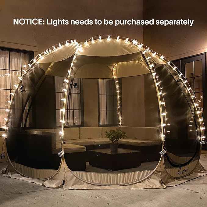 Alvantor Pop Up Screen House Gazebo with Mosquito Netting, Instant UV Resistant Sun Shelter for Patio & Backyard, Portable Canopy Tent for 2-10 Person