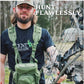Binocular Harness Chest Pack - Lightweight Bino Harness with Rangefinder Pouch, Silent Hunting Chest Rig and Binocular Case w/ MOLLE system, Veteran Owned Gear, Green