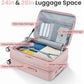 3 Piece Luggage Set 100% PC Hardshell, Front Opening Expandable Suitcase (20/24/28) with Laptop Compartment & Free Custom PVC Covers, Trunk Style Lightweight Spinner Wheels TSA Lock (Pink)