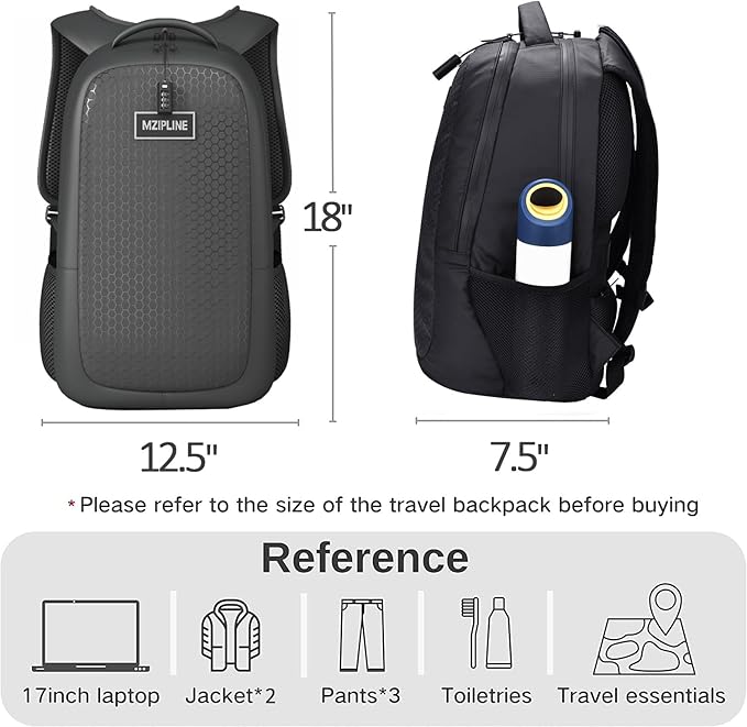 Activated Carbon Lined Backpack Bag With Comb Lock & Hoodie Water Resistant,Anti Theft Laptop Daypack Travel bags for Men & Women Travel