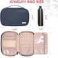 Jewelry Travel Case Organizer for Necklaces, Earrings, Rings, Bracelet, Watch, Soft Sided, Blue