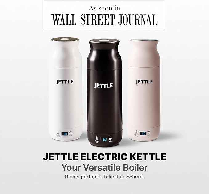 Jettle Electric Kettle - Travel Portable Heater for Coffee Tea Milk Soup - Stainless Steel Travel Water Boiler tea pot with Temperature Control - LED - Automatic Power Off - 450ml - Kitchen Appliance