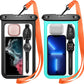 Temdan 2 Pcs Waterproof Phone Pouch, [Up to 10" Large] Universal IPX8 Waterproof Cell Phone Case Dry Bag with Lanyard for iPhone 16 Pro Max/16E/15/14/13,Galaxy S25 Ultra/S24/S23 for Vacation -Green