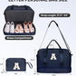 Women's Initial Duffle Bag - Personalized Weekender with Shoe & Makeup Compartments, Monogram Overnight Bag (Letter A) - Roamly