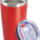 20 oz Tumbler Coffee Tavel Tumblers Bulk with Lid Stainless Steel Double Wall Vacuum Insulated Mug Powder Coated Cups fit Car Cupholder for Hot and Cold - Red, 1Pack