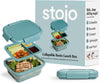 STOJO Collapsible Bento Box, Reusable, Leak-Proof, Microwave & Dishwasher Safe, Premium Lunch Container with Divider – Space-Saving, Transparent Design (Eucalyptus, 6-Cup/1.5L)