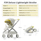 Hot Mom Lightweight Baby Stroller, Intelligent Seat Reversing and Anti-Shock Tire Combine Baby Pushchair, Newborn to Toddler's Baby Stroller,White