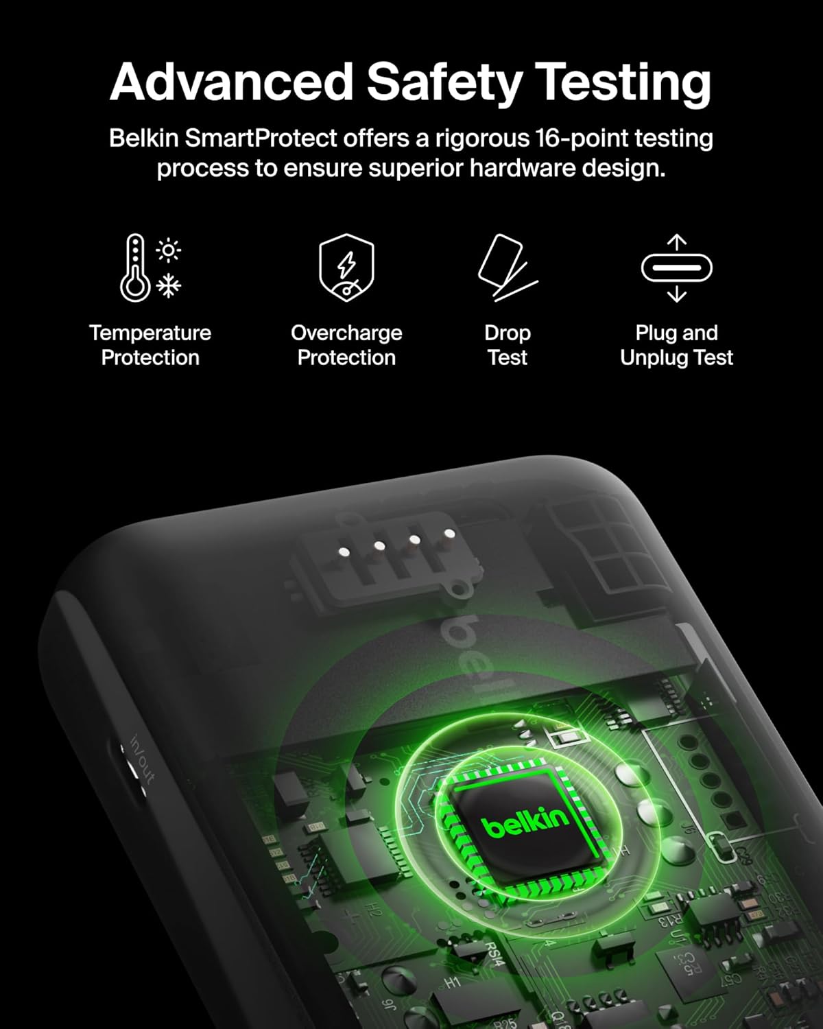Belkin Portable Charger, USB C Power Bank 20000 mAh w/ 1xUSB-C Port & 2xUSB-A Ports, 15W w/Type-C to Type-A Cable - iPhone 16, Samsung Galaxy S25, Nintendo Switch 2, Google Pixel 10, etc. - White