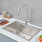 POPFLY 28×20 Inch Drop In SUS 304 Kitchen Sink, Top mount Stainless Steel 9 Inch Deep Single Bowl Kitchen Sinks, Brushed Nickel