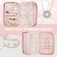emissary Jewelry Organizer Case Travel Jewelry Storage Bag for Necklace, Earrings, Rings, Bracelet, Valentines Day Gifts, Earring Storage, Necklace Storage, Pouch Bag Accessories for Travel (Pink)