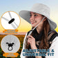 ZOORON Sun Hat for Men Women Fishing Hat with Neck Flap Wide Brim Bucket Hat UV Protection for Beach Camping Hiking