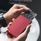 VULKIT Pop up Card Holder Minimalist Credit Card Holder RFID Blocking Slim Metal Card Case for Men or Women(Wine)