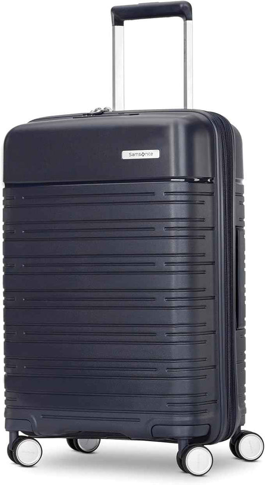Samsonite Elevation Plus - Carry-On Hardside Luggage - Scratch Resistant Polypropylene Shell, RightHeight™ Adjustable Handle, Integrated AirTag Holder, TSA Lock, WetPak™ Compartment - Midnight Blue